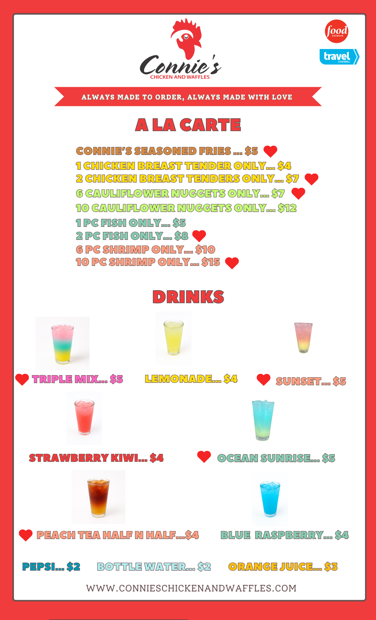 Connies Menu