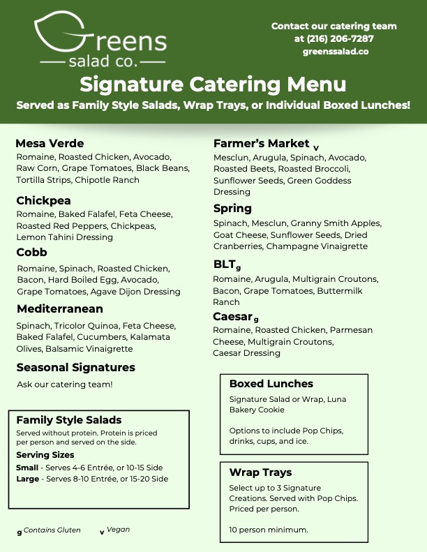 Signature Catering Menu